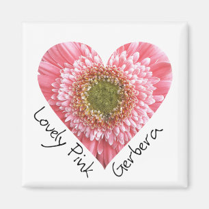 Roze gerbera — Heart-vorm Magneet