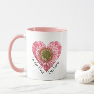 Roze gerbera — Heart-vorm Mok