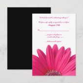 Roze Gerbera Huwelijksreactiekaart RSVP Kaartje (Voorkant / Achterkant)