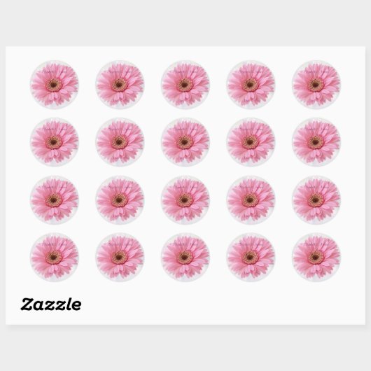 Roze Gerbera madeliefje bruiloft Sticker (Vel)