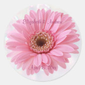 Roze Gerbera madeliefje bruiloft Sticker (Voorkant)