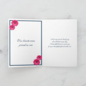 Roze Gerbera Madeliefje Marineblauwe Foto Trouw Da Bedankkaart (Binnen)