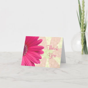 Roze Gerbera Madeliefjes Baby Shower Bedankkaart