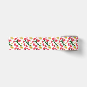Roze Gerbera Madeliefjes Bloemboeket patroon  Satijnen Lint