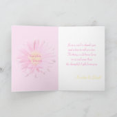 Roze Gerbera Madeliefjes op Witte Bedankkaart (Binnen)