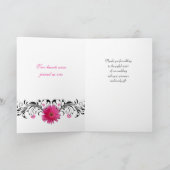 Roze Gerbera Madeliefjes Trouwfoto Bedankkaart (Binnen)