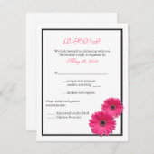 Roze Gerbera met Black Border Response Kaart (Voorkant / Achterkant)