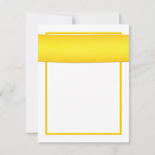 Roze Gerbera met gele lintkaart RSVP Kaartje (Achterkant)