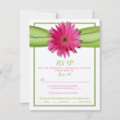 Roze Gerbera met Green Ribbon Response Kaart (Voorkant)