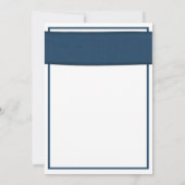 Roze Gerbera met Navy Blue Ribbon Invitation Kaart (Achterkant)