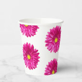 Roze Gerbera Papieren Bekers met Bloemenprint (Links)