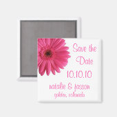 Roze Gerbera Save the Date Magneet (Voorkant / Achterkant)