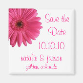 Roze Gerbera Save the Date Magneet (Voorkant)