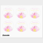 Roze Gerbera Sticker 3" (optionele achtergrond) (Vel)