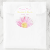 Roze Gerbera Sticker 3" (optionele achtergrond) (Tas)