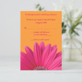 Roze Gerbera Tulp Oranje Trouw RSVP Kaart (Staand voorkant)