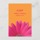 Roze Gerbera Tulp Oranje Trouw RSVP Kaart (Achterkant)