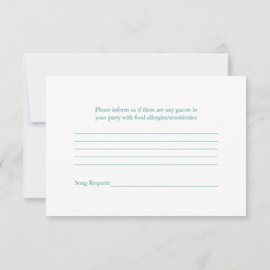 Roze Gerbera Tulp Turquoise Lint Trouw RSVP (Achterkant)