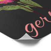 roze gerbera voor bloemenliefhebber poster (Hoek)