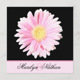 Roze Gerbera Wedding Uitnodiging