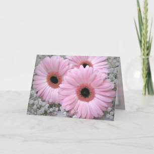 Roze Gerberas - Birthday Card Kaart