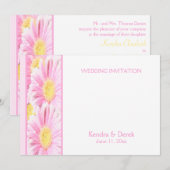 Roze Gerberas over de uitnodiging tot het indienen (Voorkant / Achterkant)