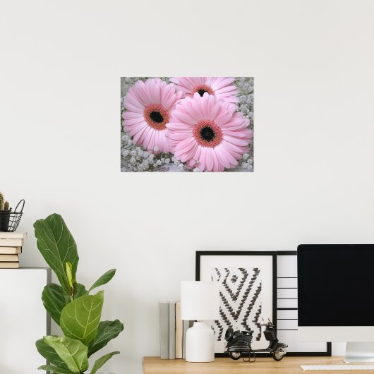 Roze Gerberas Print (Thuiskantoor)