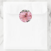 roze gerbera's ronde sticker (Tas)