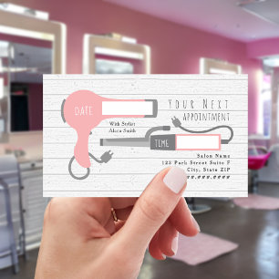 Roze gereedschappen Hair Stylist-benoeming Visitekaartje