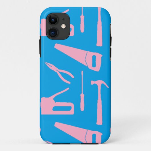 roze gereedschappen in telefoonbehuizing Case-Mate iPhone case (Achterkant)
