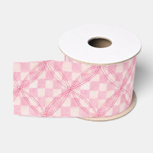 ROZE GEREGELDE DEKEN 7,5 cm Breed Grosgrain Lint