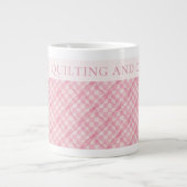ROZE GEREGELDE DEKEN Grote Witte Mok + Tekst / Blu (Voorkant)