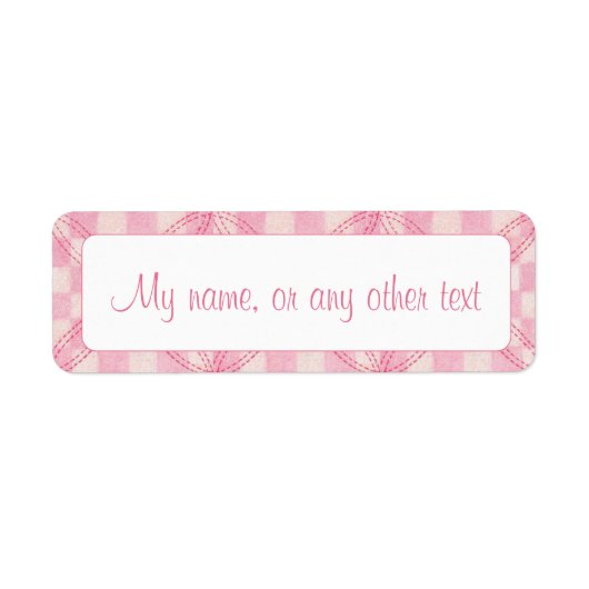 ROZE GEREGELDE QUILT .75"x2.25" Labels (Voorkant)