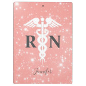 Roze geregistreerd zuster RN script op maat Klembord (Achterkant)