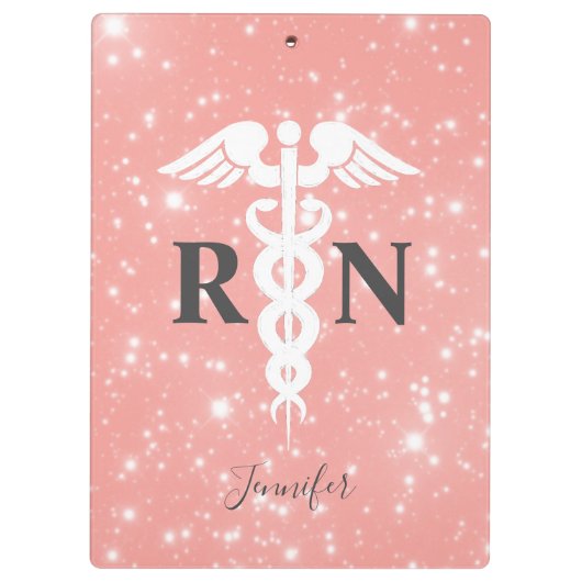 Roze geregistreerd zuster RN script op maat Klembord (Achterkant)