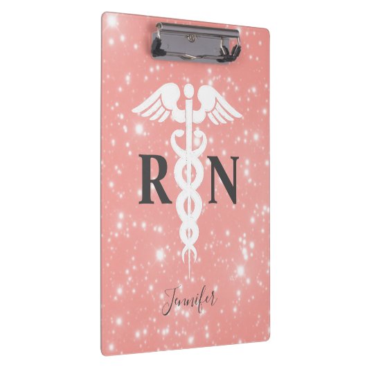 Roze geregistreerd zuster RN script op maat Klembord (Rechts)