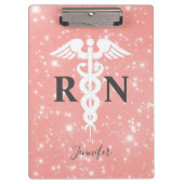 Roze geregistreerd zuster RN script op maat Klembord (Voorkant)