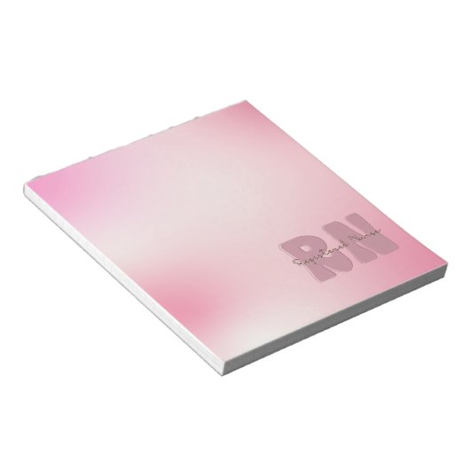 Roze Geregistreerde Verpleegster Notitieblok (Schuin)