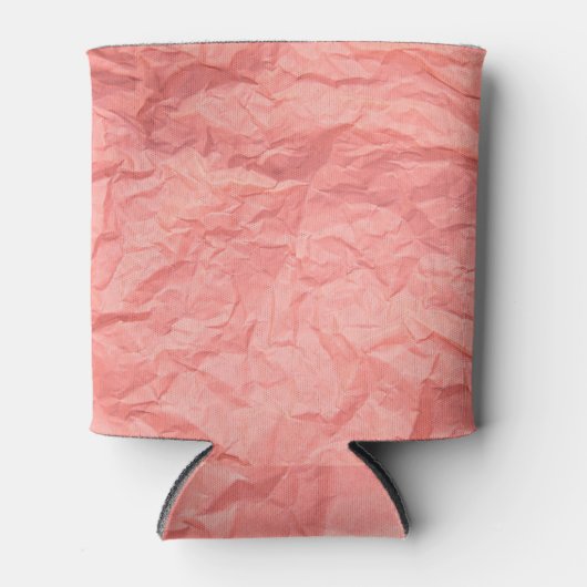 Roze Gerimpelde Document Textuur Achtergrond Blikjeskoeler (Voorkant)