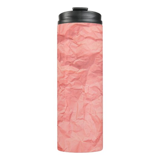 Roze Gerimpelde Document Textuur Achtergrond Thermosbeker (Voorkant)