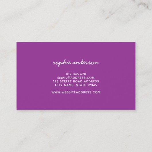 Roze gerolde inkt trendy modern visitekaartje (Achterkant)