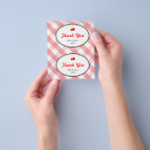 Roze geruit doe-het-zelf cadeautasje hanglabel voo flyer (Hand)