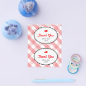 Roze geruit doe-het-zelf cadeautasje hanglabel voo flyer (Enkel)