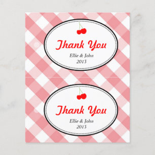 Roze geruit doe-het-zelf cadeautasje hanglabel voo flyer