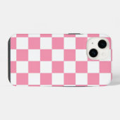 Roze geruit patroon iPhone hoesje (Achterkant horizontaal)