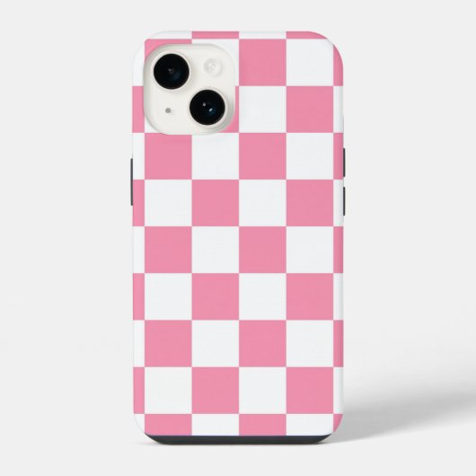 Roze geruit patroon iPhone hoesje (Achterkant)