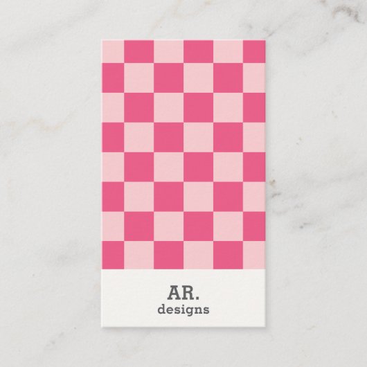 Roze geruit stijlvol Visitekaartje (Voorkant)