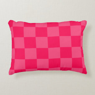 Roze geruite achtergrond accent kussen