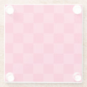 Roze geruite achtergrond glazen onderzetter (Achterkant)