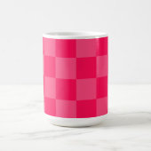 Roze geruite achtergrond koffiemok (Center)